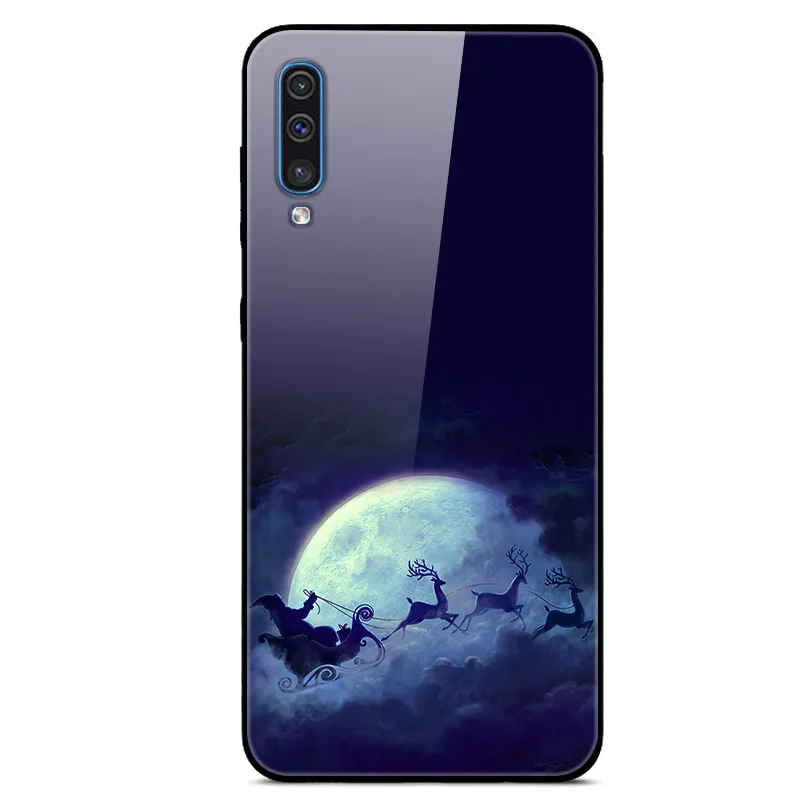 05 Рождественский телефон чехол s для samsung Galaxy S10 S10e A9 A7 A8 A6 плюс A7 A50 J8 J6 плюс S9 S8 Plus закаленное Стекло чехол - Цвет: 05
