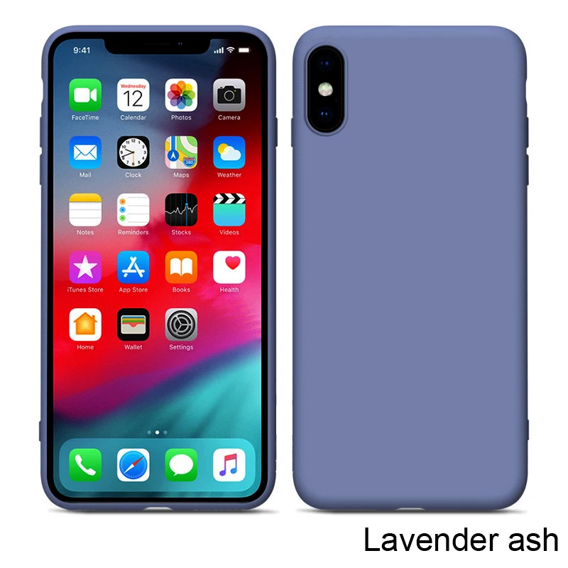 Подходит для IPhone различных моделей анти-падения все включено жидкий силиконовый чехол для мобильного телефона чистый цвет имеет индивидуальность - Цвет: lavender ash
