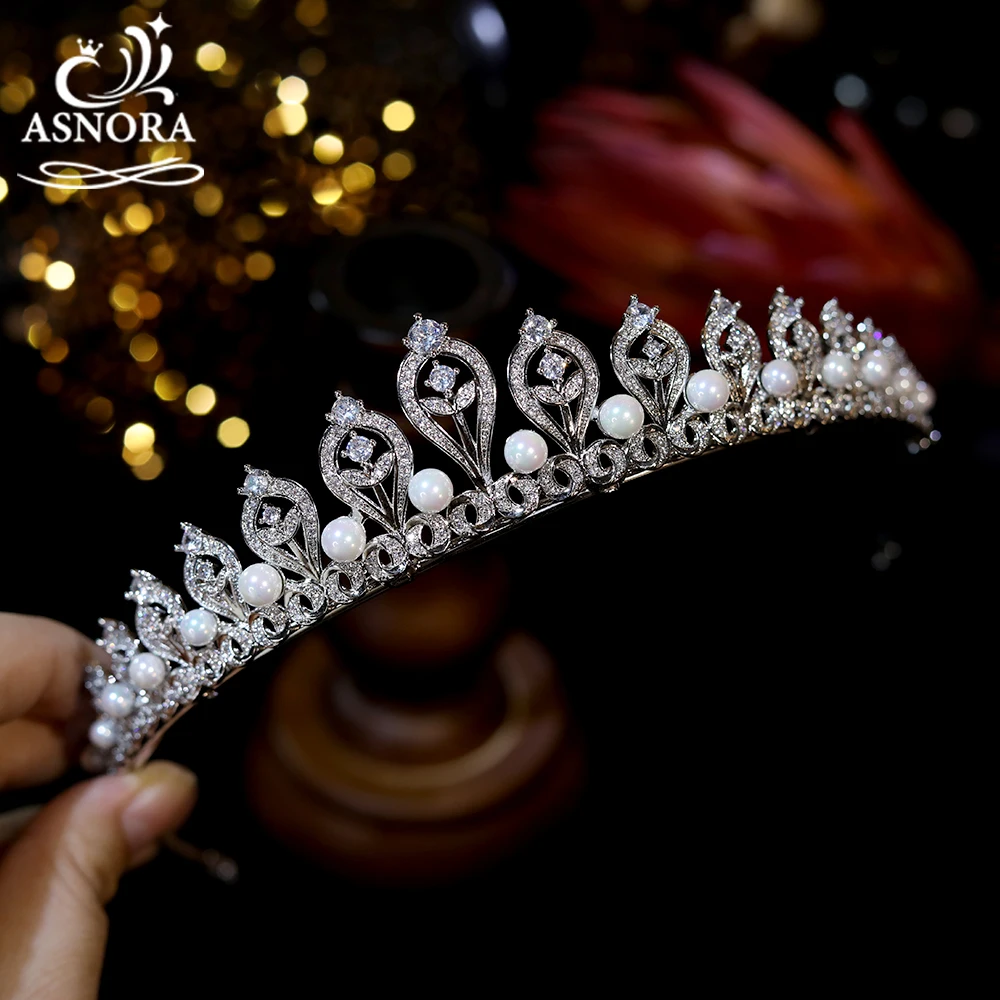 Asnora-tiaras De Pérola Para Noiva, Acessório, Presente Para Adultos, Coroa  De Princesa, Para Casamento - Joias De Cabelo - AliExpress