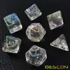 Bescon Unpainted Raw Plating Polyhedral Dice Set of Pearly Transparent, RPG Dice Set of 7 1