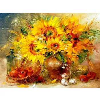 

5D DIY Diamond Embroidery Sunflower Handmade Diamond Painting Embroidery Mosaic Cross Embroidery Home Decoration Unfinished Gift