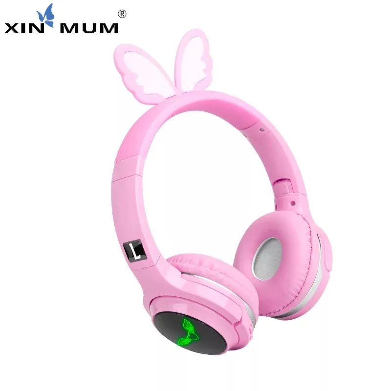 Cute Cartoon Wireless Bluetooth Headphone Bluetooth Headset Support SDCard Audio Cable Headphone for Girl Boy Children Gift 2020