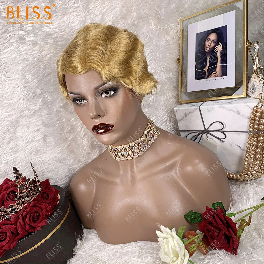 BLISS короткая стрижка парик Для женщин парики из натуральных волос на кружевной