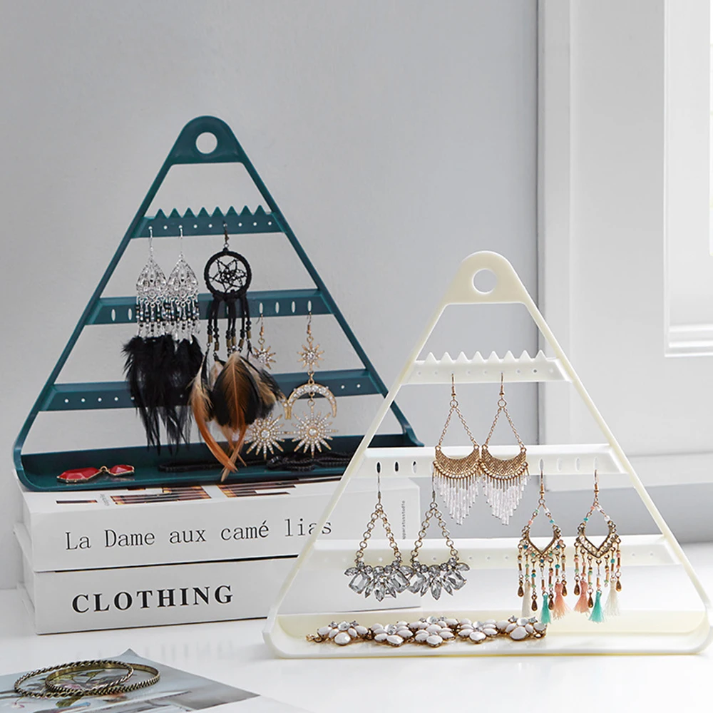 

Triangular Earrings Jewelry Shelf Holder Earrings Necklace Household Suspensible Jewelry Rack Display Stand Storage Organizer