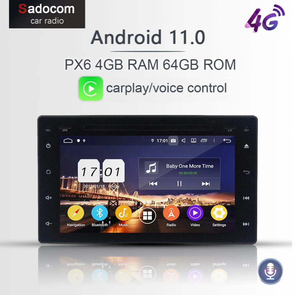 720P PX6 8&quot 1 din Android 11.0 Car DVD Player 4GB RAM 8 Core For Toyota HILUX 2016 2017 RDS autoradio Glonass Navi radio | Автомобили