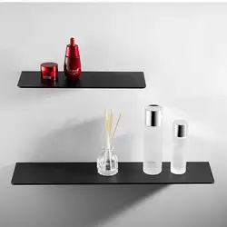Bathroom Storage Rack 30-60cm Modern Matt Bathroom Shelves Kitchen Wall Shelf Home Black Storage Accessories Wall Bathroom Shelf