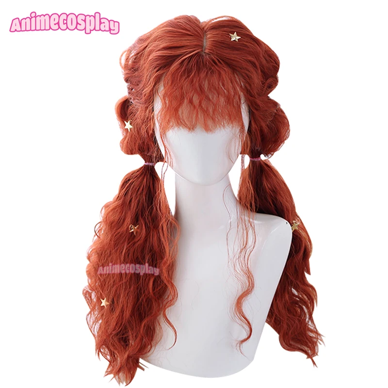 Парики для косплея Animecosplay женские длинные кудрявые искусственные волосы