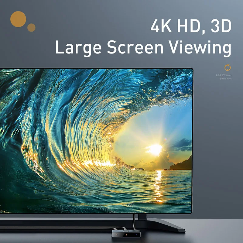 Baseus-4KHD ó, 2  1,  4K HD ġ,  , й, , PS4 TV ڽ, PC, hdmi, ȣȯ ó