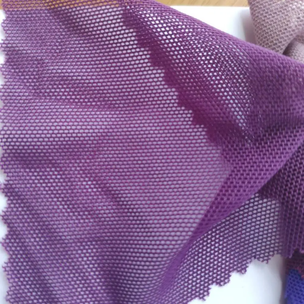 Сетчатая Ткань ширина 155*50 см 40D нейлон спандекс 4 способ стрейч мощность сетка ткань - Цвет: 31 Eggplant