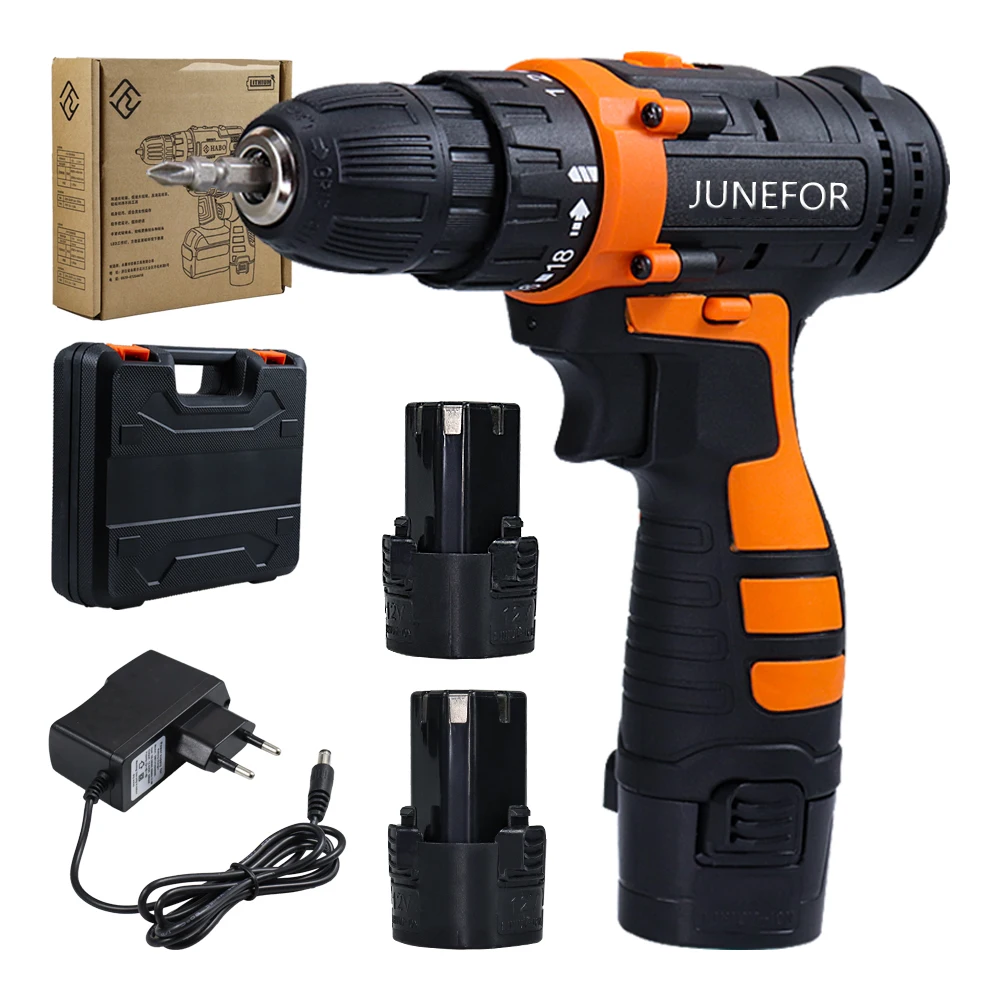 12V Electric Cordless Screwdriver Drill Torque Electric Drilling Machine Mini Hand Drill Wireless Lithium-Ion Battery Power Tool