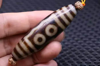 

Magic Power Tibetan Old Agate 5 Eye 4 Line Large dZi Bead Amulet Pendant 70MM 4A