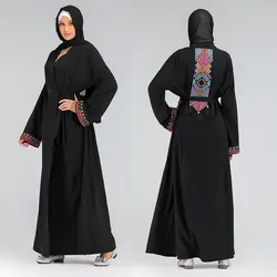 Черный кардиган Дубай abaya кимоно Ислам Мусульманский хиджаб платье абайя s женский Восточный халат из марокена турецкий ислам ic одежда