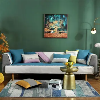 

Sofa Cover Towel Slipcover Polyester Cotton Lace Modern Non-slip Sofa Couch Cover Corner Towel Mats Furniture Protector 1PCS