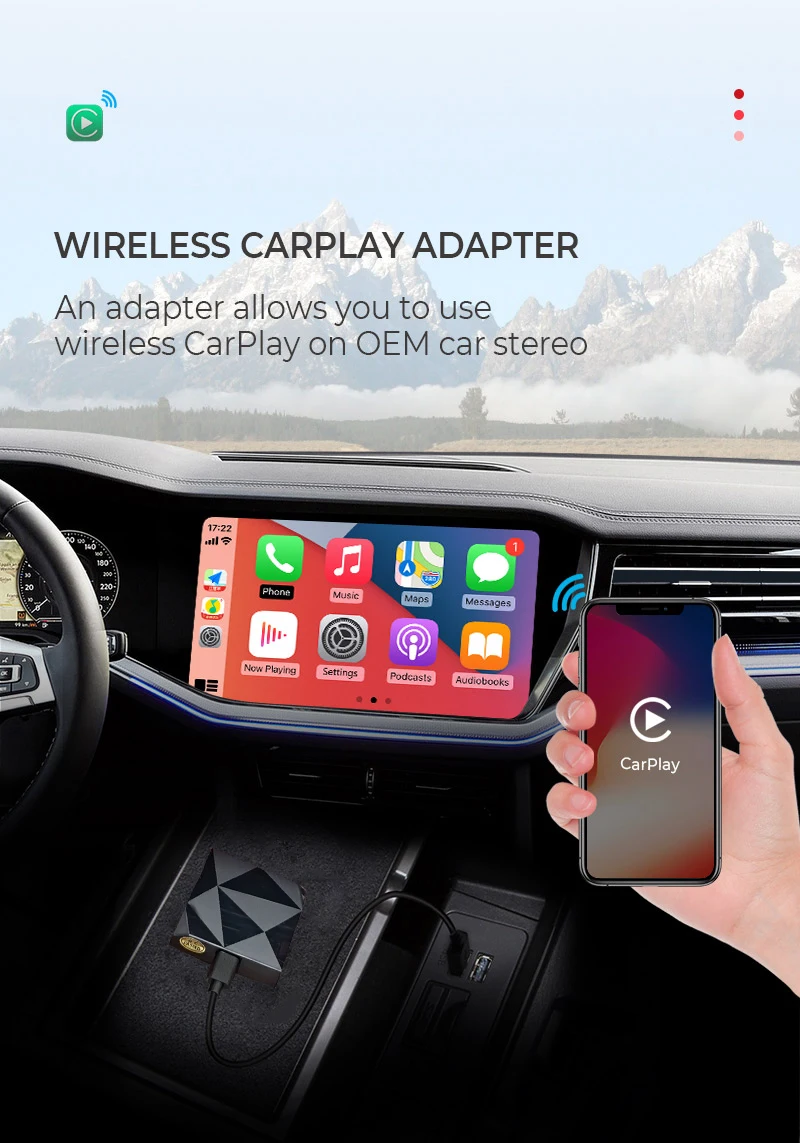SINOSMART Wireless Apple CarPlay Activator For Original Car Has Wired 