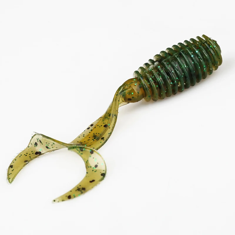Iscas de Silicone Ardea Macio Isca 67mm 3.5g Sem-fim Wobblers Swimbait Curly Baitfishing Cauda Jigging Baixo Pesca Equipamento 10 Pçs 5 Iscas artificiais