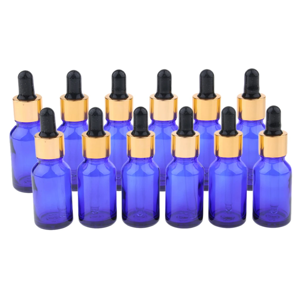 Travel 12Pcs Refillable Dropper Glass Bottles Oil Kit for Cosmetics Makeup
