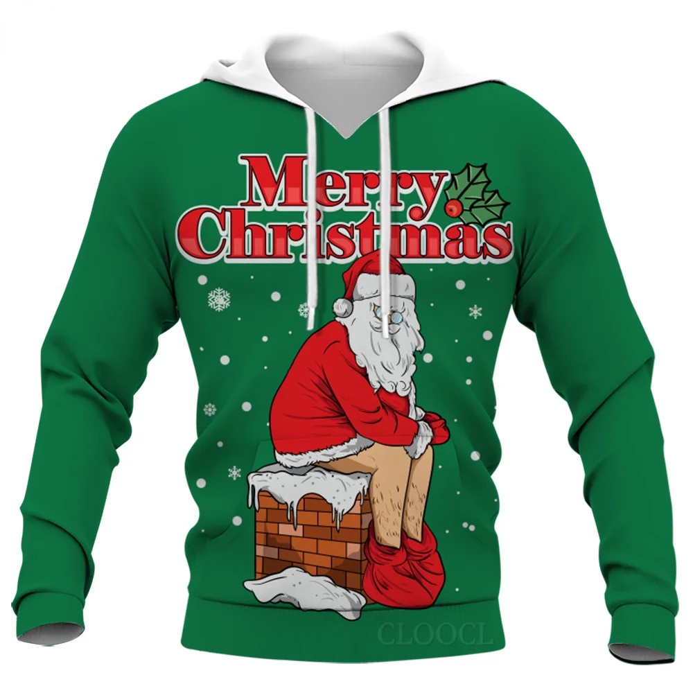 

CLOOCL Merry Christmas Hoodie 3D All Over Printed Santa Claus Men Women Tracksuit Long Sleeve Hooded Pullover Sudadera Hombre