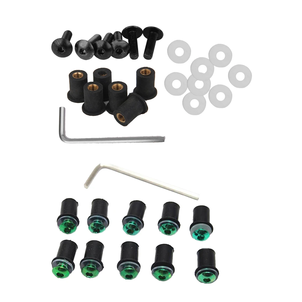 Motorcycle Windscreen Nut Bolt Washer Screw Motorbike Windshield Fairing Screen Fastener Kit  for Yamaha Kawasaki Suzuki 