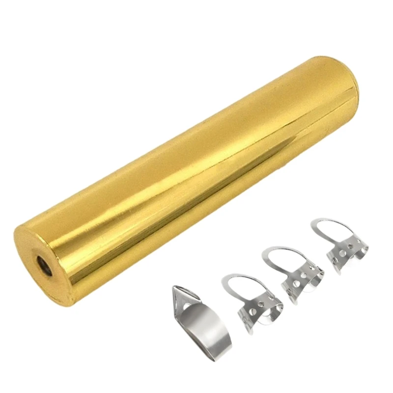 Set of 5 Metal Hard Plated Finger Slide Stainless Steel Guitar Slides