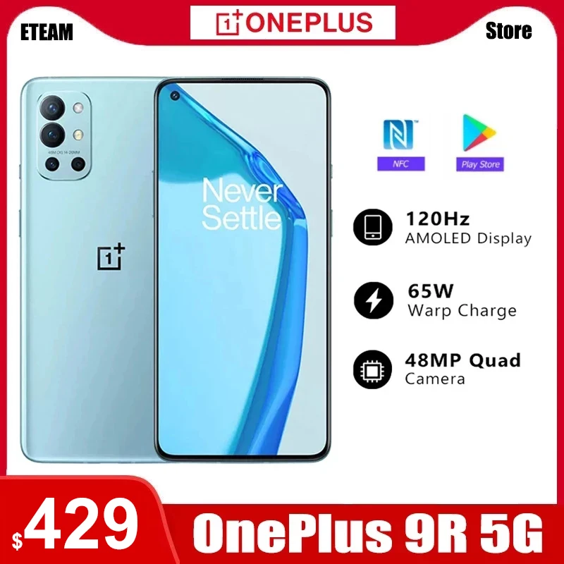 Смартфон OnePlus 9R 9 R 5G 8 + 128 ГБ Snapdragon 870 AMOLED дисплей 120 Гц 65 Вт OTA и NFC | Мобильные