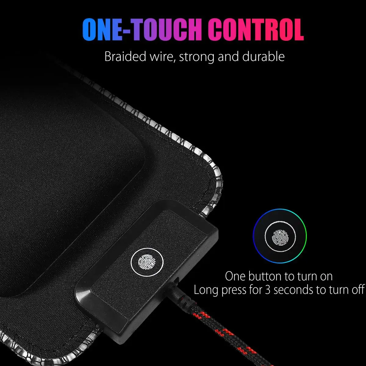 Gaming RGB Keyboard Wrist Rest Pad Gamer LED Lighting Anti-Slip One-touch Control USB Computer Mouse Base Support Cushion Mat