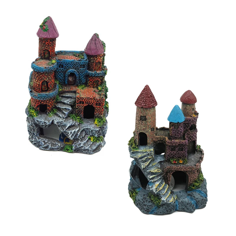 

Aquarium Ancient Castle Decoration Resin Artificial Building Rocks Cave For Aquarium Landscaping Ornament Fish Tank Decoration