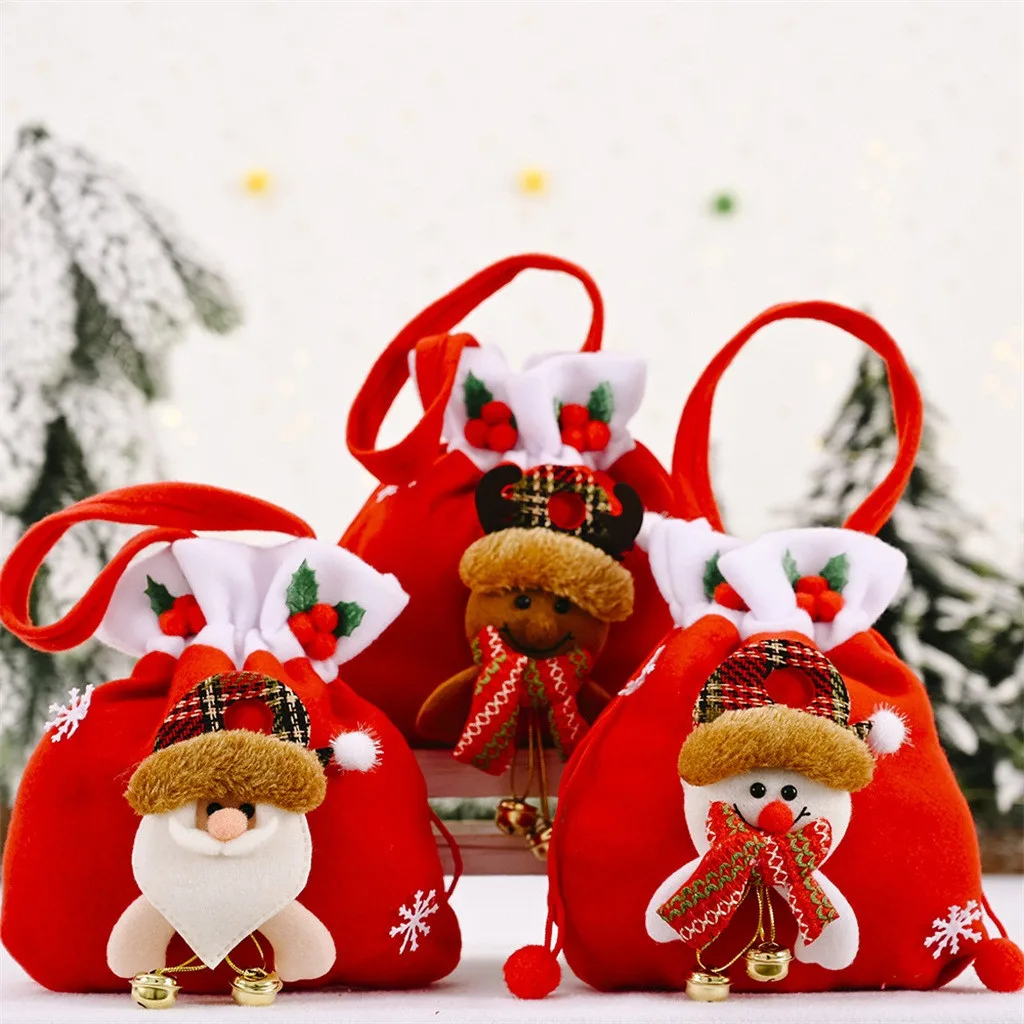 Рождественская сумка для конфет экологичные подарочные пакеты новогодние и