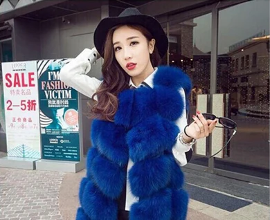 ZADORIN Luxury 10 Steps Women X- Long Faux Fox Fur Vest Furry Soft Fur Jacket Plus Size Thick Warm Vintage Overcoat Streetwear white bubble coat Coats & Jackets