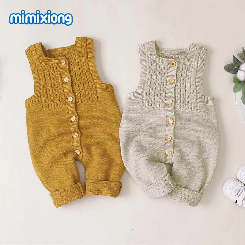 Baby Rompers Knitted Newborn Girls Jumpsuits Clothes Fashion Solid Infant Kids Boys Overalls One Piece Children Sweaters Outfits