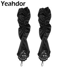 1 пара для женщин, свадебные атласные свадебные перчатки до локтя с длинным рукавом, Вечерние перчатки без пальцев