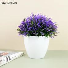  Artificial Plants Potted Green Bonsai Small Tree Grass Plants Pot Ornament Fake Flowers for Home Garden Decoration Wedding Party 