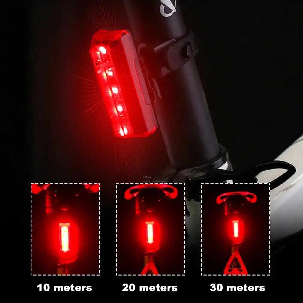 Top Bicycle Charging Fire Wolf Star Tail Light Five Lights Waterproof Mountain Bike Taillights 5led Safety Warning Lights 7