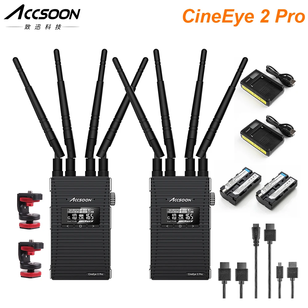 US $619.00 ACCSOON CineEye 2 Pro Wireless Transmission Monitor System 24Ghz5Ghz DualBand 1080P 60fps Ultra Low Latency 350m For Gimbal