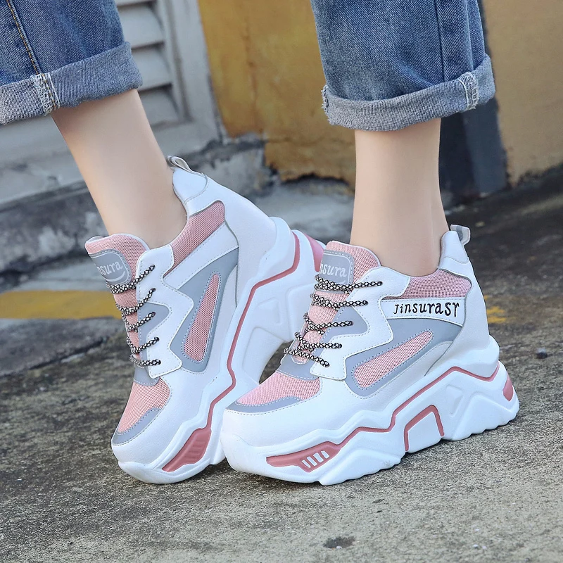 

Women Thick Bottom Platform Sneakers Height Increasing Casual Shoes Woman Autumn Winter Wedge Footwear Zapatos De Mujer M4-57