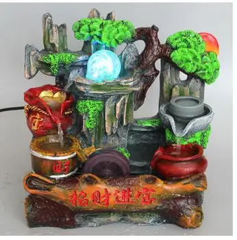 

Resin technology for rockery water spray Bonsai of Fengshui Rotary Fishpond Humidifier gifts for money Room Home Base flowing wa