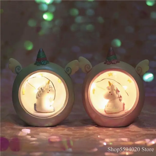 Lampe licorne et étoile imprimée, petite lampe de Table pour chambre à coucher – Image 4