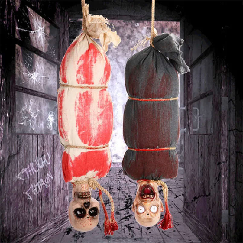 

Haunted House Hanging Ghost Skull Head Toys Ferocious Features Glowing Toys Hanging Zombie Halloween Prank Porps Horror Vampire