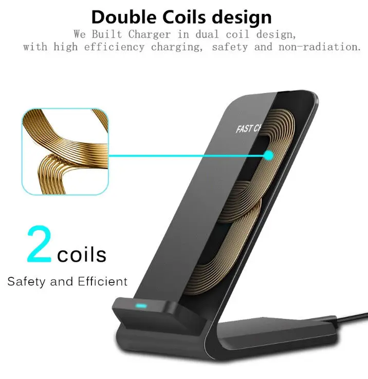  Qi Wireless Charger+Type-C Receive connector for Xiaomi Mi 9 Explorer Fast Charging Dock Stand Desk