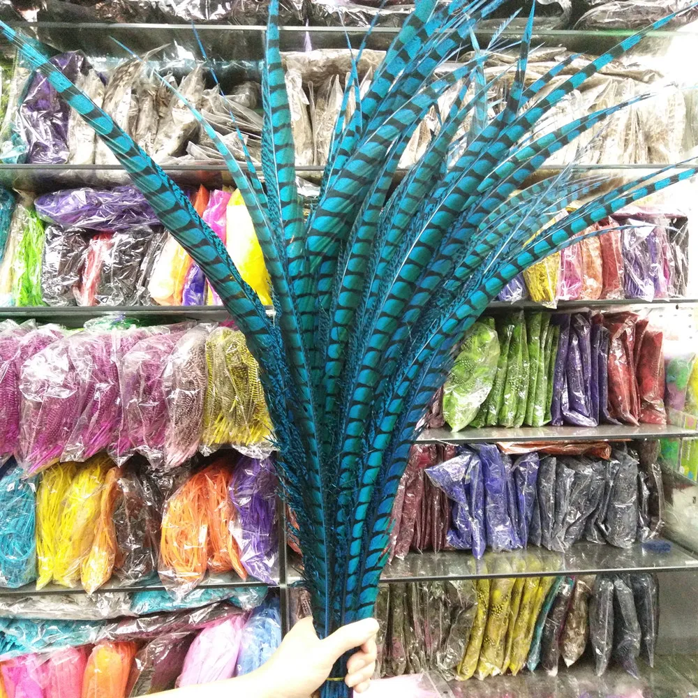 Beautiful 10pcs Lake Blue 90-100cm/36-40inches Lady Amherst Pheasant Tail Feathers Carnival Costume Party Decoration | Дом и сад
