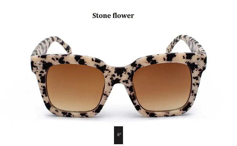 stone flower Ким солнечные очки в стиле Кардашьян леди плоский верх очки Lunette Femme женские роскошные брендовые Солнцезащитные очки женские заклепки солнцезащитные очки UV400 - Цвет линз: stone flower