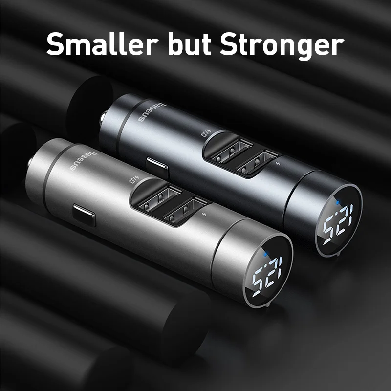 FM трансмиттер Baseus с поддержкой Bluetooth 5 0 и двумя USB портами|FM-трансмиттеры| |