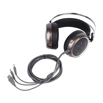 

LESHP Black Unique Cool Crack Pattern Audio Interface 3.5mm Double Plug 40MW 108 3dB Game Headset