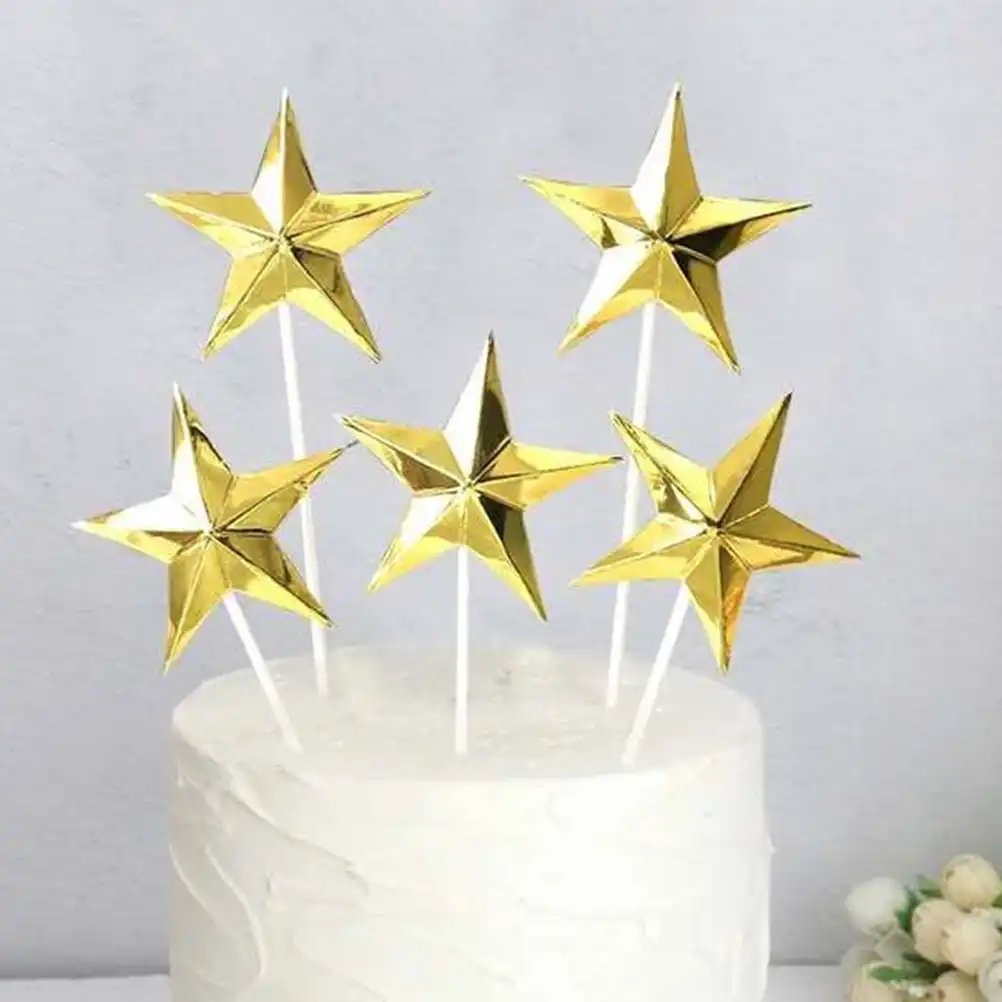 Decoration De Gateau Etoile A 5 Points 30 Pieces 3d Decoration De Gateau Gobelets En Papier Decoration De Gateau Fournitures De Fete Pour Mariage Et Anniversaire Aliexpress