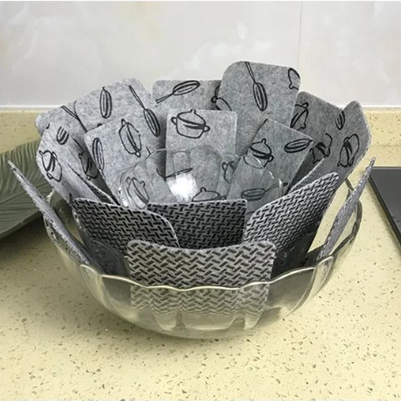 3 шт. защитные накладки для кастрюль и сковородок с серым принтом премиум-класса для предотвращения царапин и защиты поверхностей для кухонной посуды