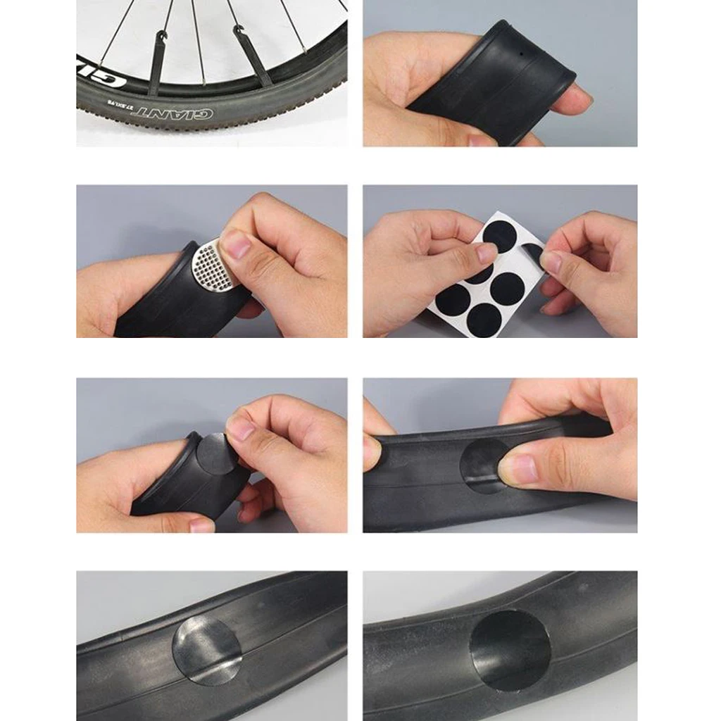 6Pcs Bicycle Rubber Patch Bike Tire Tyre Puncture Repair Patch Self-Adhesive