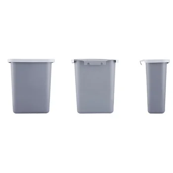 

Kitchen Cabinet Door Haanging Trash Garbage Bin Can Rubbish Container(Grey)