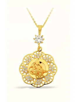 

Flower Mini Tuğralı Gold Frame Necklace 02-310-K1505