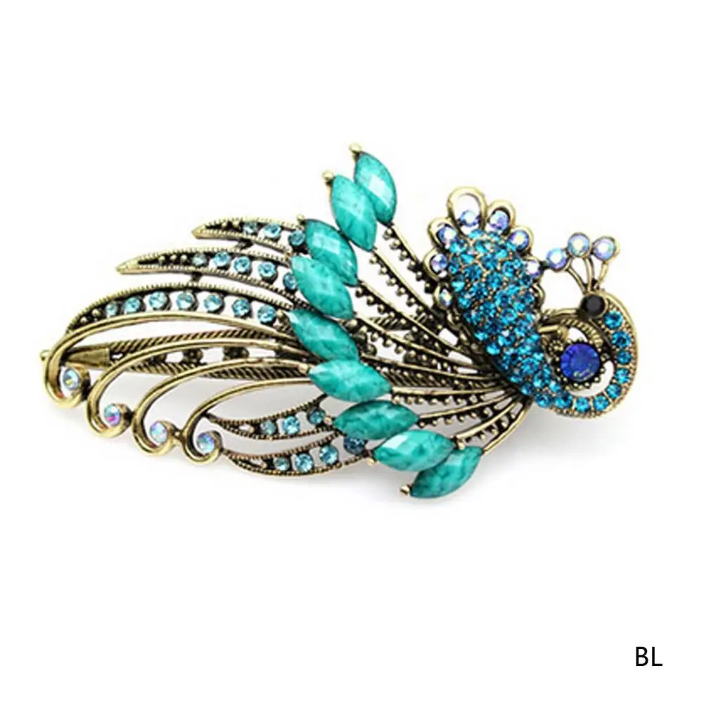 Новинка простой 1 шт. заколка для волос с кристаллами павлина Женская винтажная