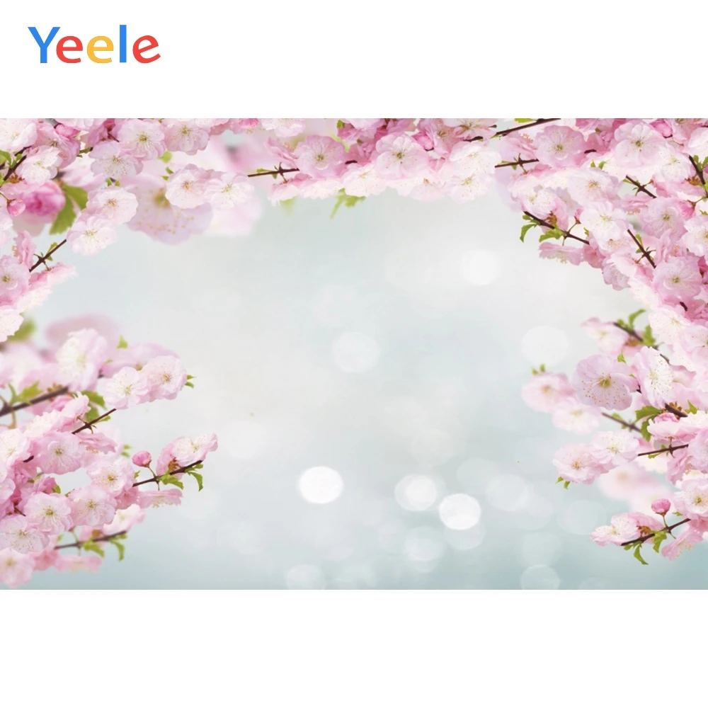 Фоны для детской портретной фотосъемки Yeele с розовыми цветами в горошек и боке |