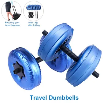 

2pcs Fitness Equipment Water Filled Dumbbell PVC Travel Weightlifting Sports Home Adjustable Barbells Indoor Gym Body Building